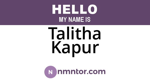 Talitha Kapur