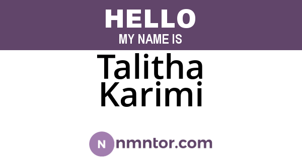Talitha Karimi