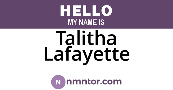 Talitha Lafayette