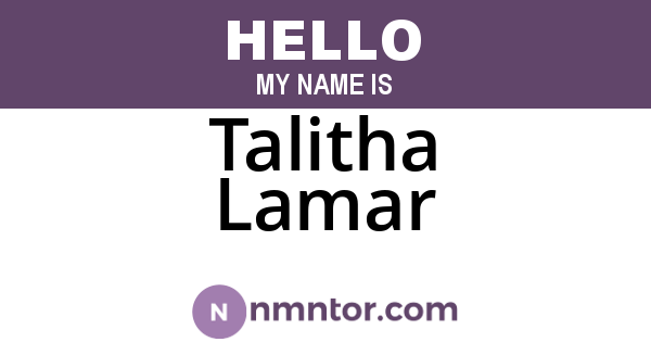 Talitha Lamar