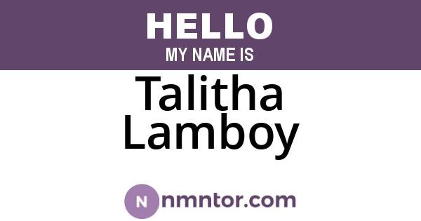 Talitha Lamboy