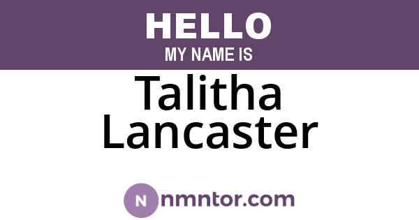 Talitha Lancaster