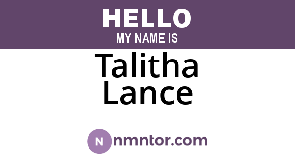 Talitha Lance