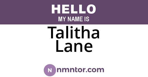 Talitha Lane