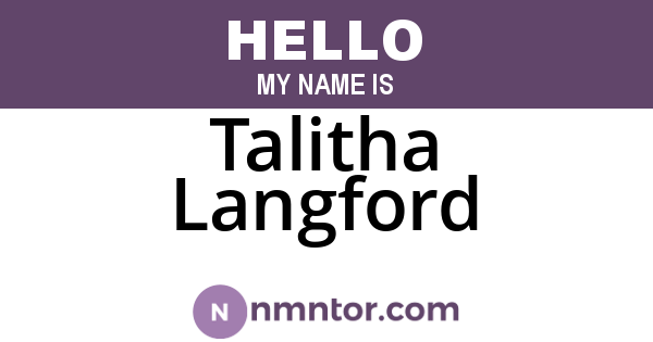 Talitha Langford