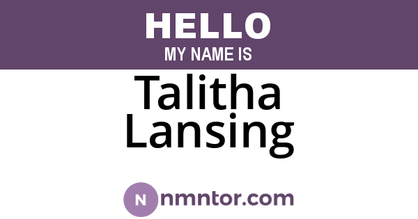 Talitha Lansing