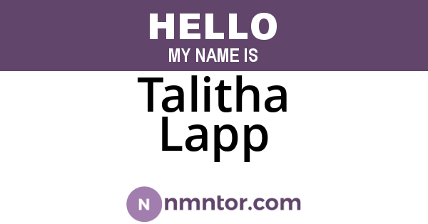 Talitha Lapp