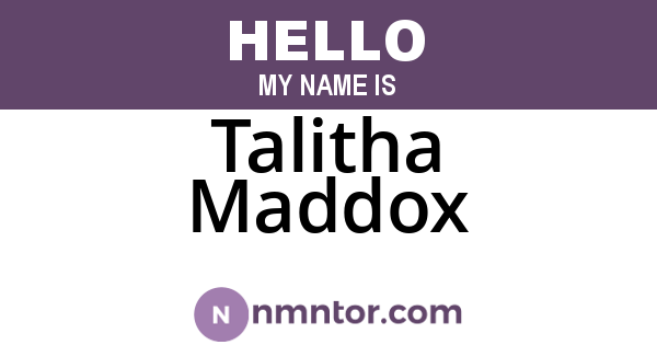 Talitha Maddox