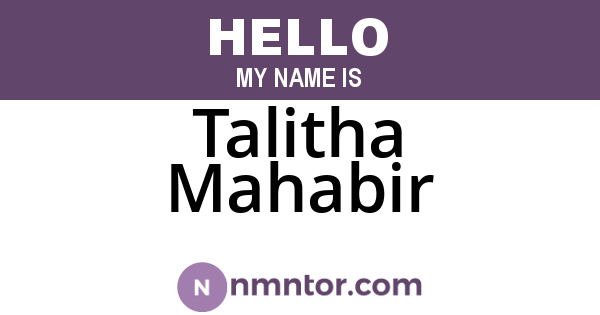Talitha Mahabir