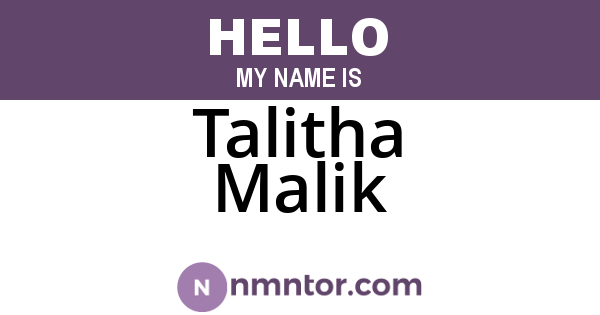 Talitha Malik