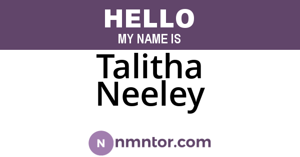 Talitha Neeley