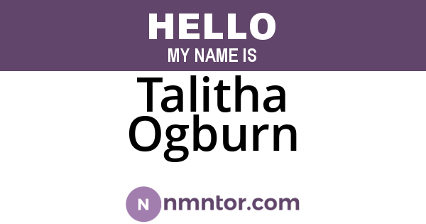 Talitha Ogburn