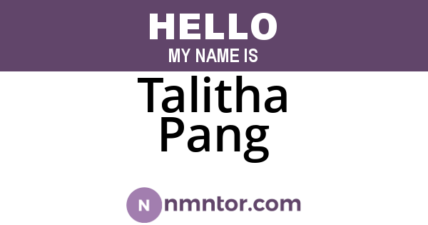 Talitha Pang