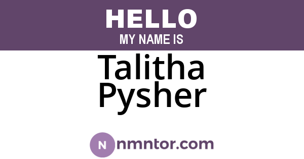 Talitha Pysher