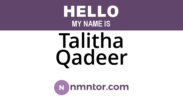 Talitha Qadeer