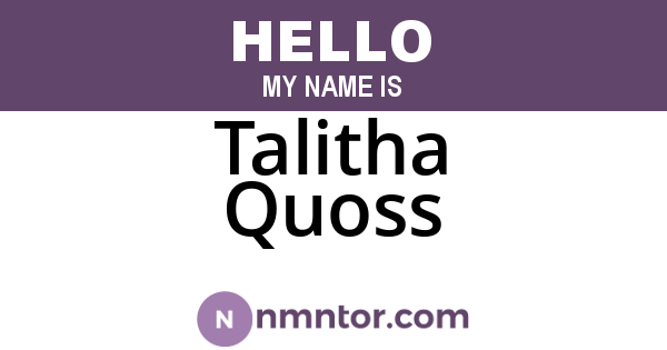 Talitha Quoss
