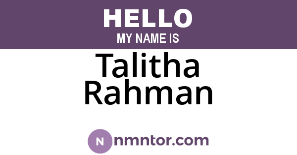 Talitha Rahman