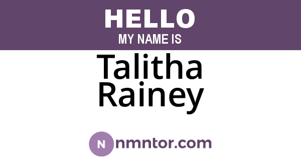 Talitha Rainey