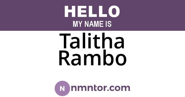 Talitha Rambo