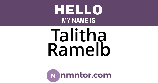 Talitha Ramelb