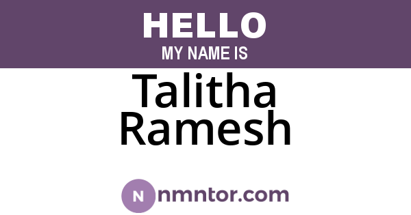 Talitha Ramesh