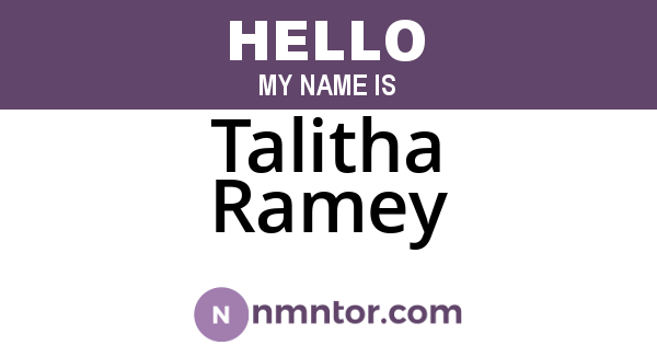 Talitha Ramey