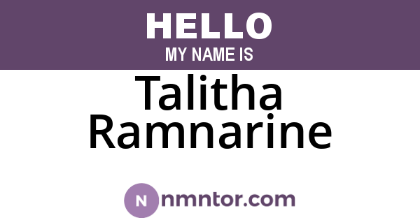 Talitha Ramnarine