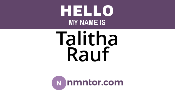 Talitha Rauf
