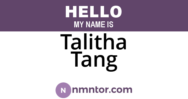 Talitha Tang