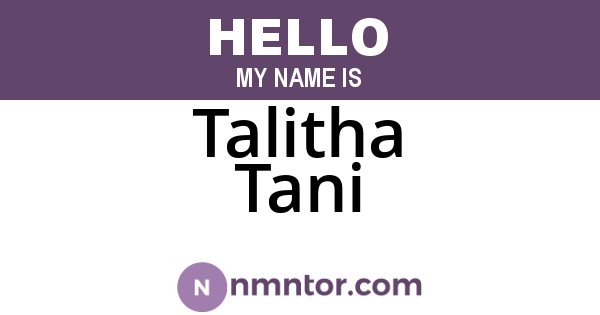 Talitha Tani