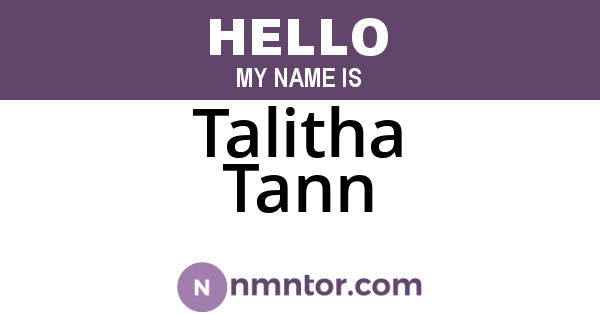 Talitha Tann
