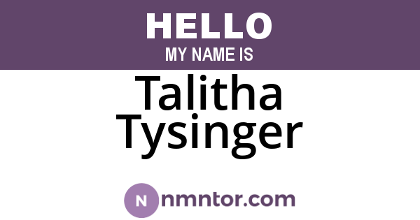 Talitha Tysinger
