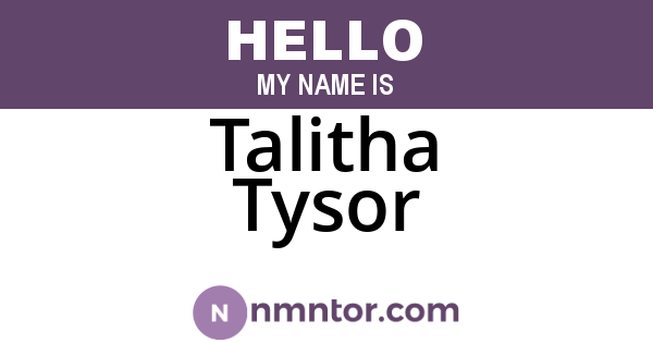 Talitha Tysor