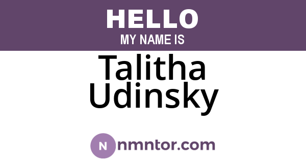 Talitha Udinsky