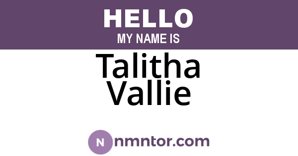 Talitha Vallie