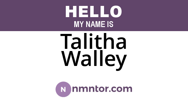 Talitha Walley
