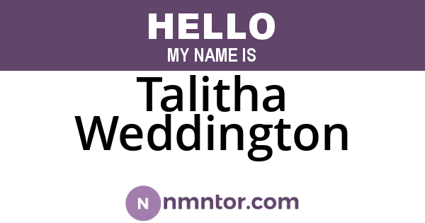 Talitha Weddington