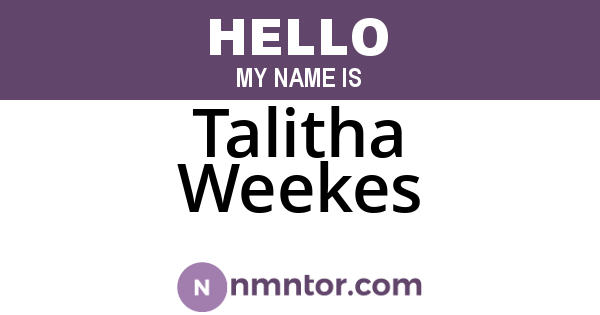 Talitha Weekes