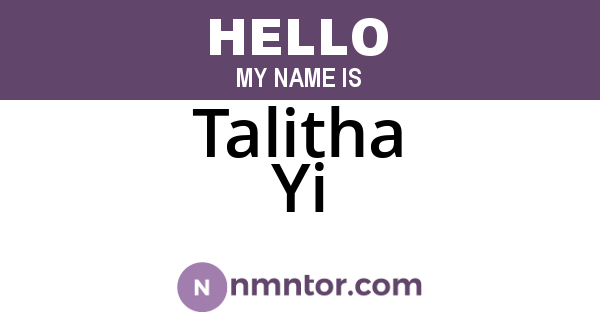 Talitha Yi