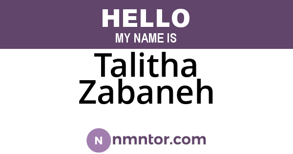 Talitha Zabaneh