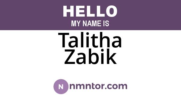 Talitha Zabik
