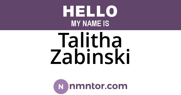 Talitha Zabinski
