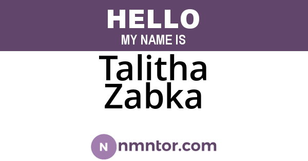 Talitha Zabka