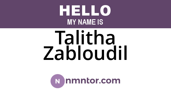 Talitha Zabloudil
