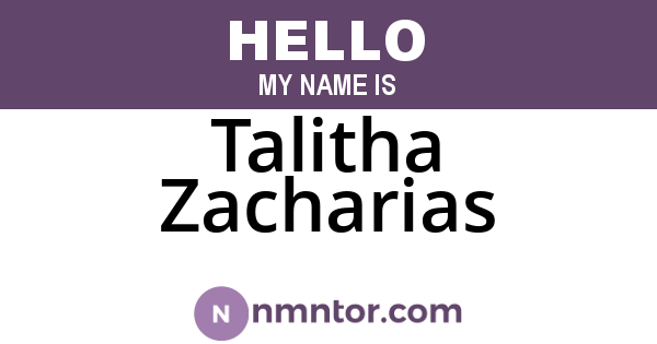 Talitha Zacharias