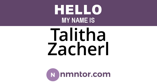 Talitha Zacherl