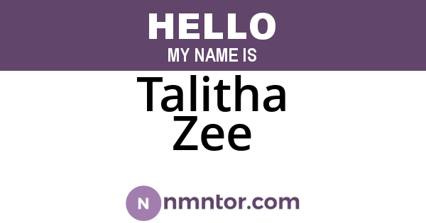 Talitha Zee