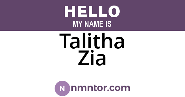 Talitha Zia