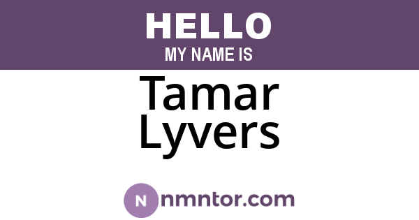 Tamar Lyvers