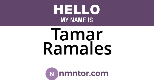 Tamar Ramales